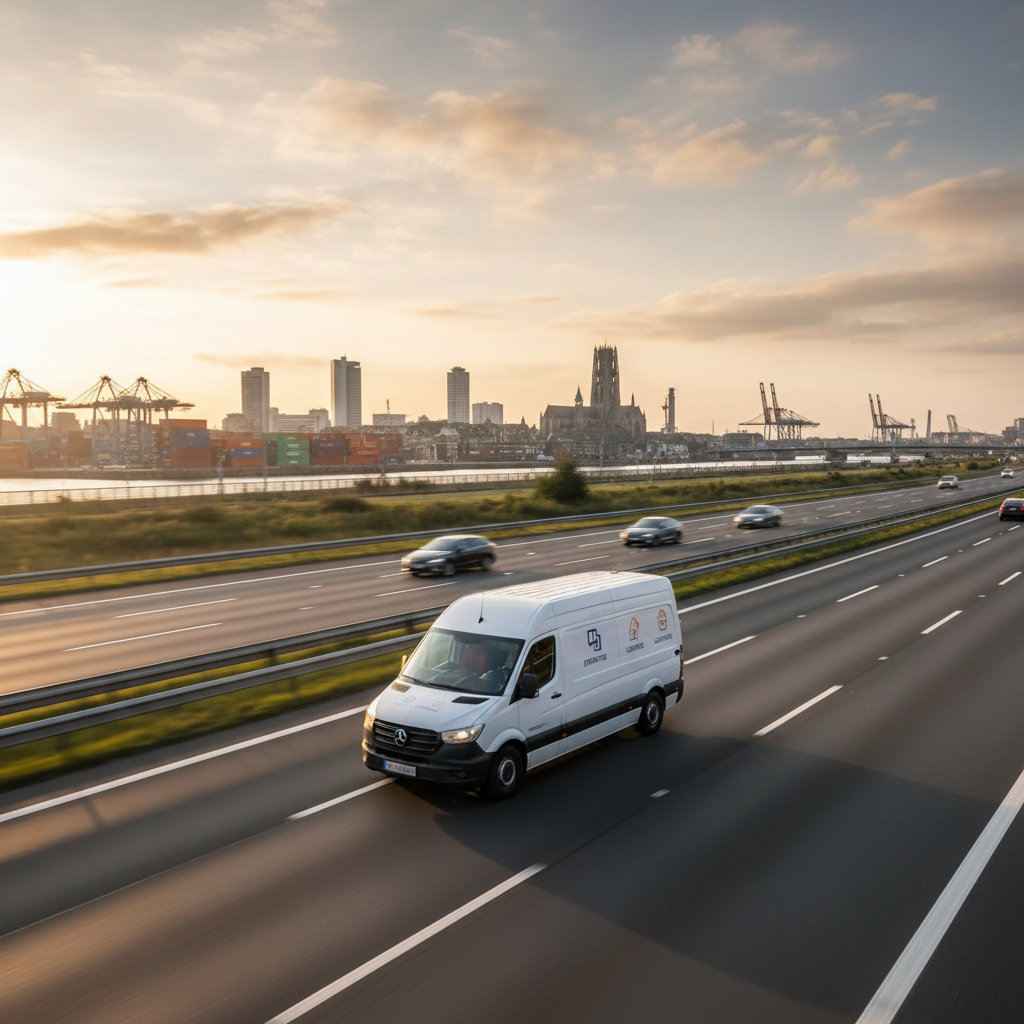 Realistische foto passend bij Expres transport Antwerpen: snelle en betrouwbare levering op maat voo
